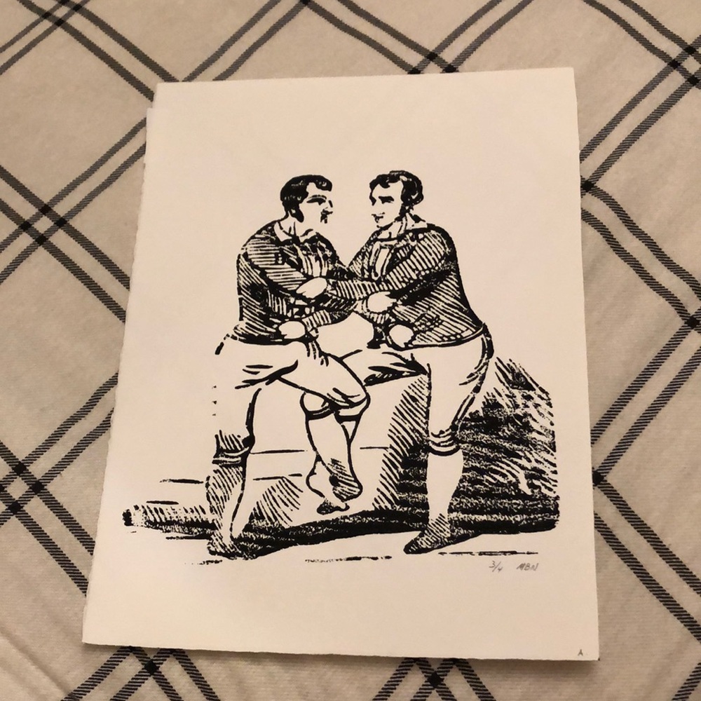Silk Screen Print of Cornish Wrestlers